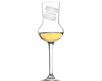 verre à grappa noble avec motif gravé vintage...