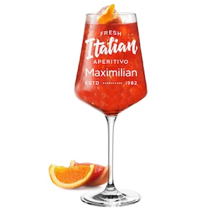 Leonardo Aperol Spritz Glas mit Gravur - für Cocktails und Drinks - das Glas für Aperitif und Wein - die Geschenkidee für Frauen und Männer
