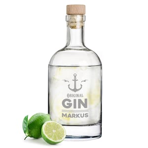 Gin bottle with personalized engraving - gin-tonic drinks cocktails - crystal glass - glass - reusable - motif Original Gin