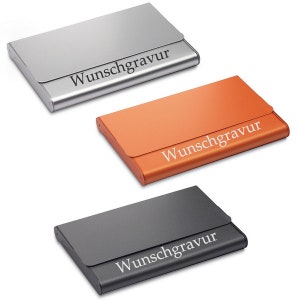 Visitenkartenetui Aluminium in schwarz/orange/s...