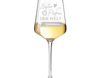 Leonardo Puccini Weißweinglas - mit personalisierter Wunschgravur - 560 ml Volumen - verschiedene Motive - für Papa - Vatertag