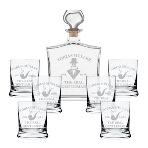 7 szt. Zestaw upominkowy do whisky butelka 6x kieliszki w zestawie...