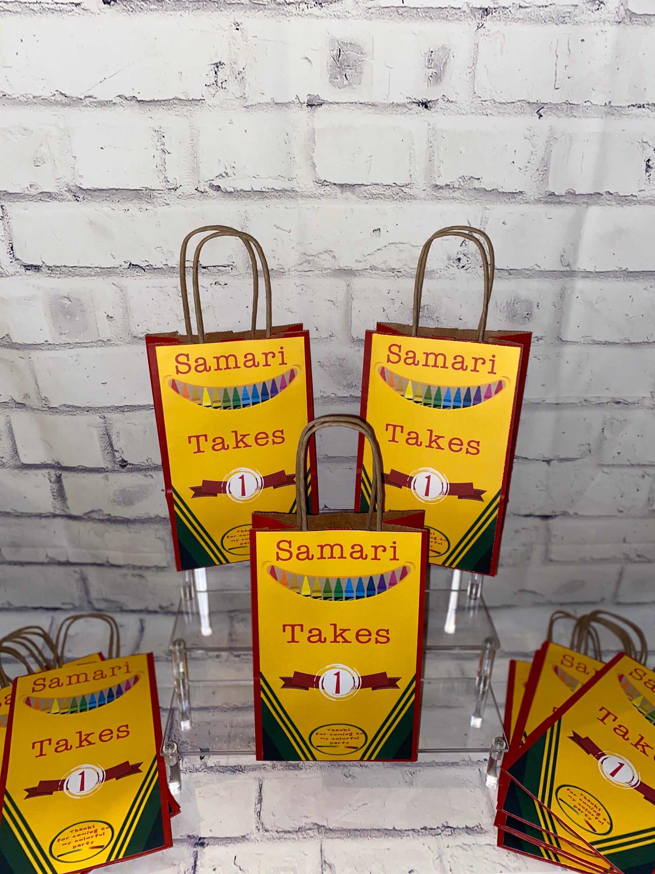 Personalized crayon theme favor crayola bags Goodie Bags Etsy