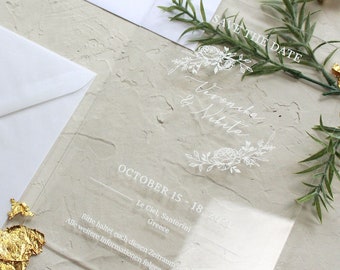 Acrylic invitation card for the wedding "Santorini wedding"