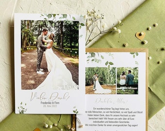 Danksagungskarte Hochzeit "greenery love"