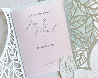Invitation card with laser cut "Tender Leave"