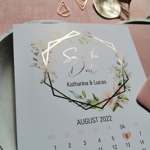 Save the Date "Summer Love" with rose gold finish