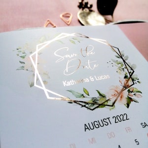 Save the Date Summer Love with rose gold finish image 3