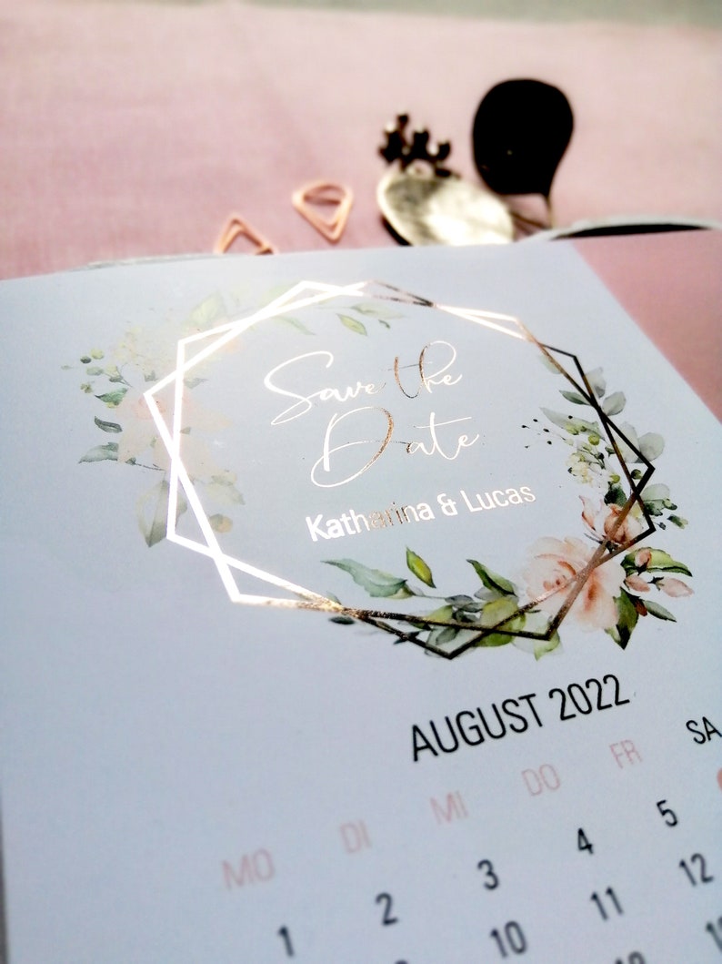 Save the Date Summer Love with rose gold finish image 3