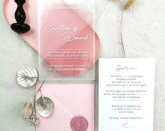 Acrylic invitation card "white love letter"