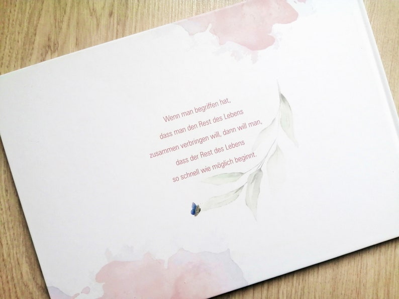 personalisiertes Gästebuch Hochzeit, mit euren Namen & Datum Einleitungsseite, Fragen oder Blankoseiten Rosary Bild 9