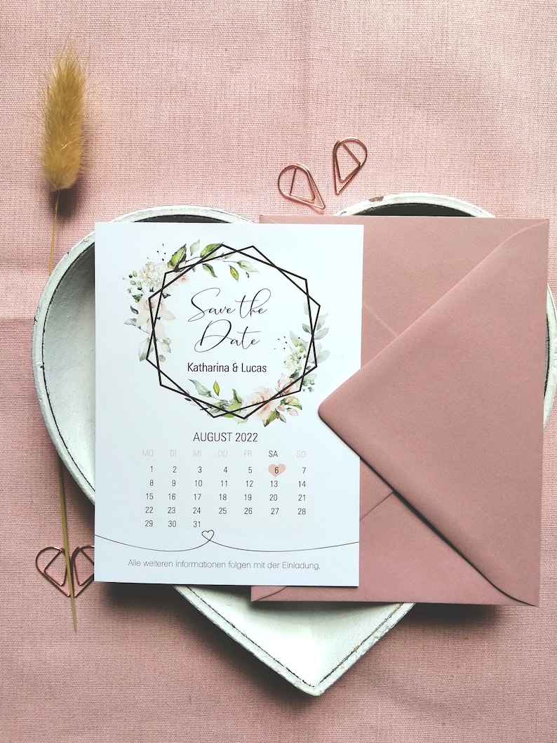 Save the Date Summer Love with rose gold finish image 2