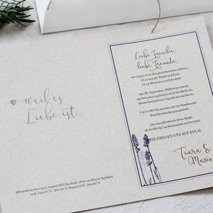 Einladungskarte zur Hochzeit Lavendel nature 画像 4