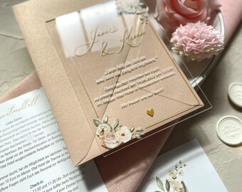 Acrylic wedding invitation card "flowercorner"