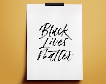 Black Lives Matter downloadbare print | BLM Protest Poster | Activist poster | Afdrukbare wandarte illustraties | 100% van de opbrengst gedoneerd aan BLM Oorzaken