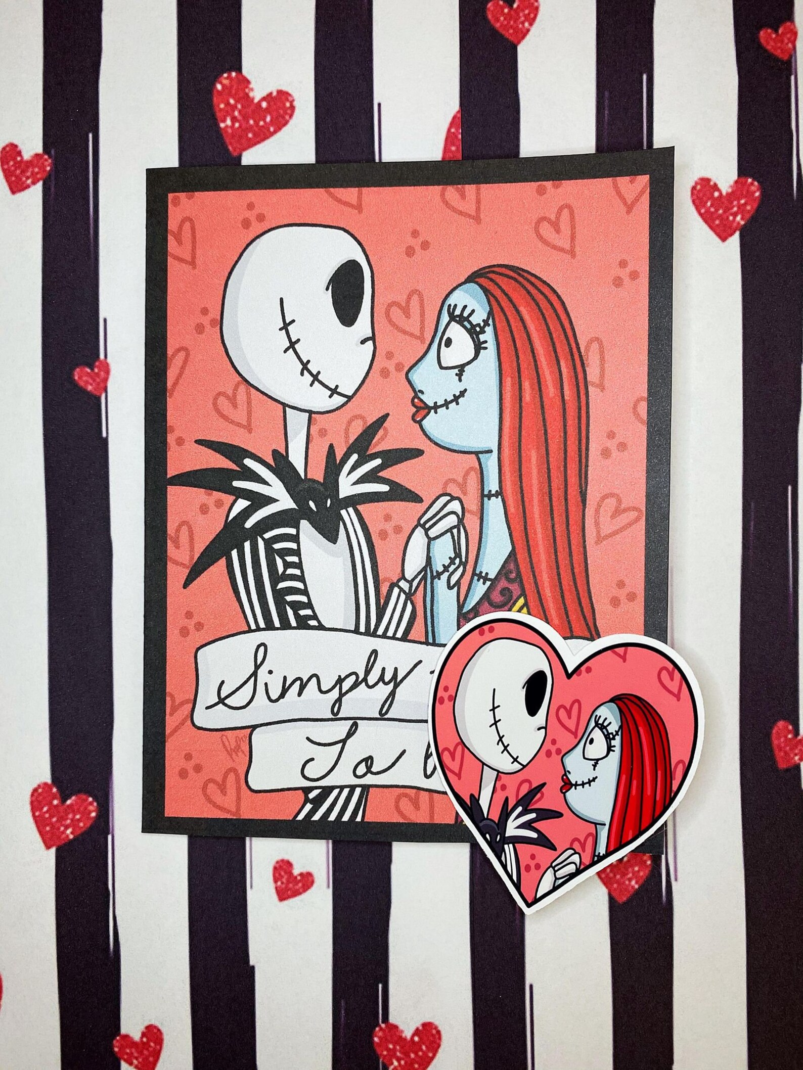 Jack and Sally Valentines Day Card Etsy