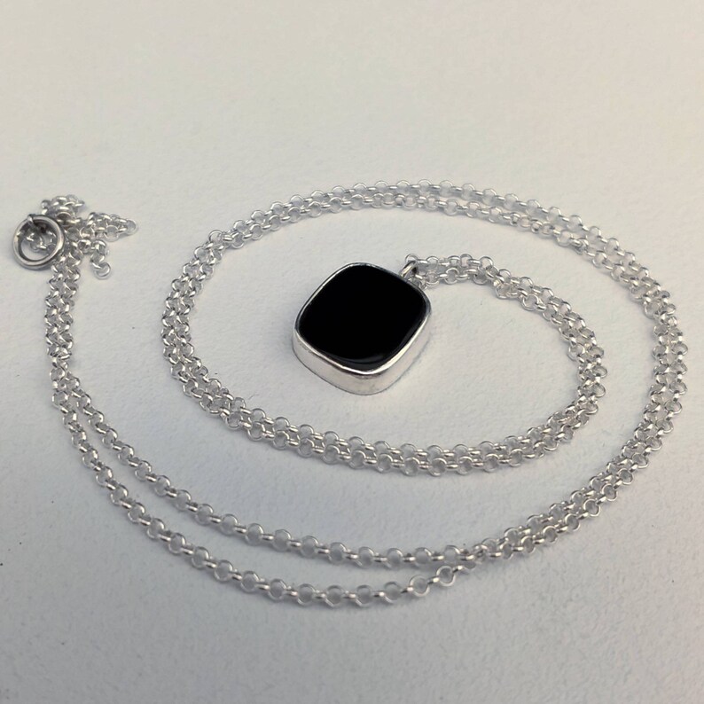 Unique Handmade Silver Necklace with Onyx MD255