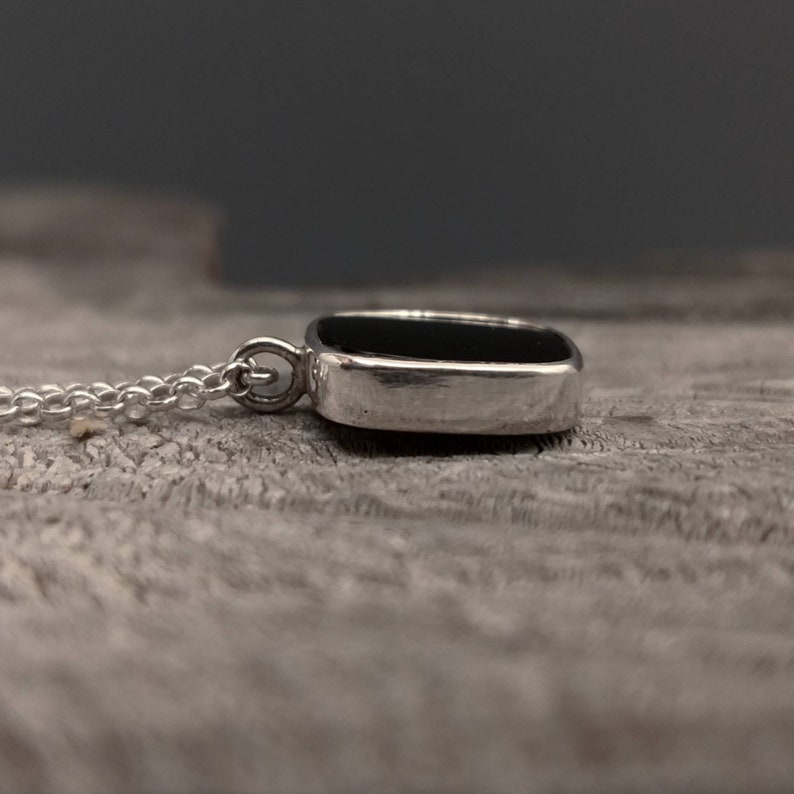 Unique Handmade Silver Necklace with Onyx MD255