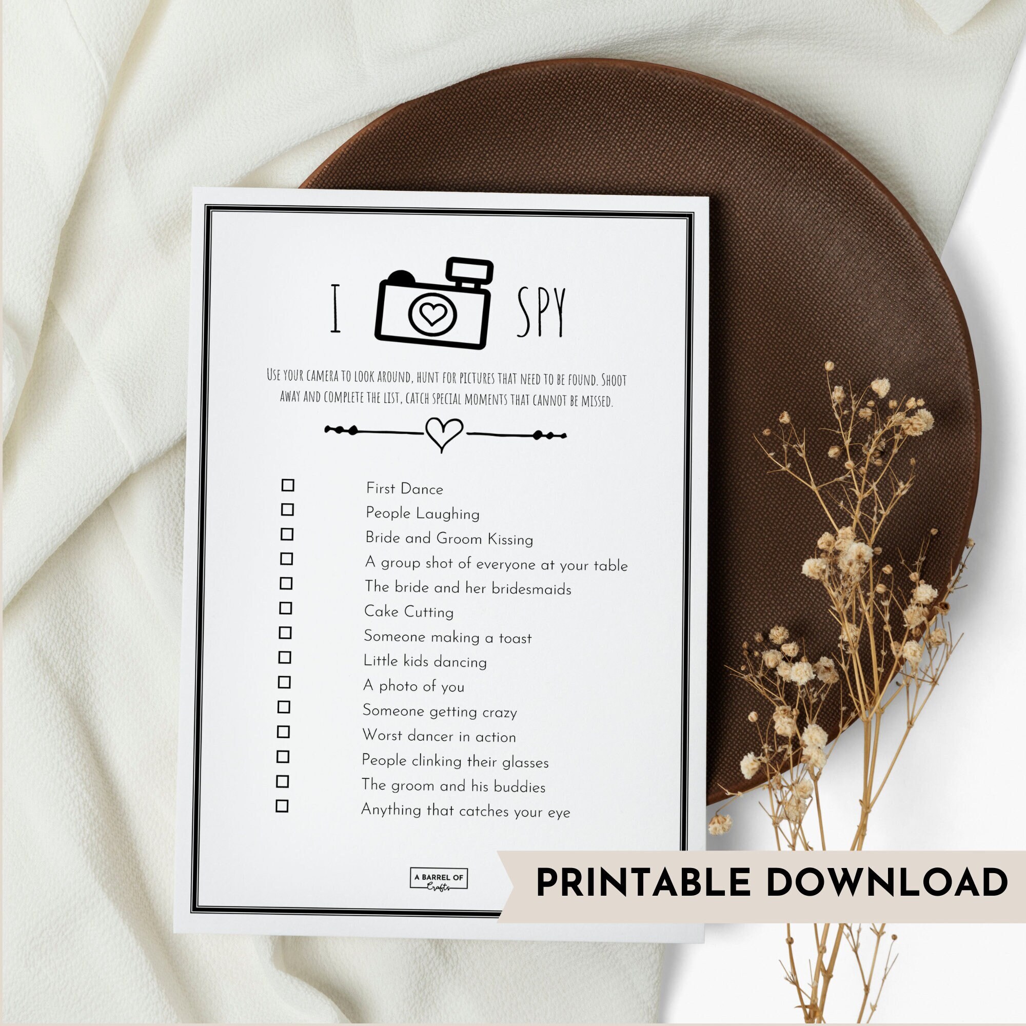Printable Wedding I Spy Cards Wedding Games Downlaods - Etsy UK
