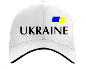 Casquette de baseball, casquette blanche avec l'inscription Ukraine, fabriquée en Ukraine, chapeau ukrainien, unisexe, casquette en coton, Cap Ukraine