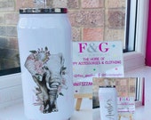 Personalised Floral Elephant Can Style Tumbler, Cola Can, Insulated Tumbler, Gift for Her