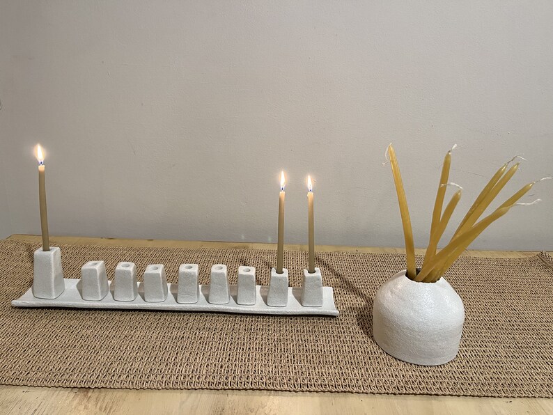 Unique Handmade Ceramic Hanukkah Menorah Chanukah Candle Etsy Australia