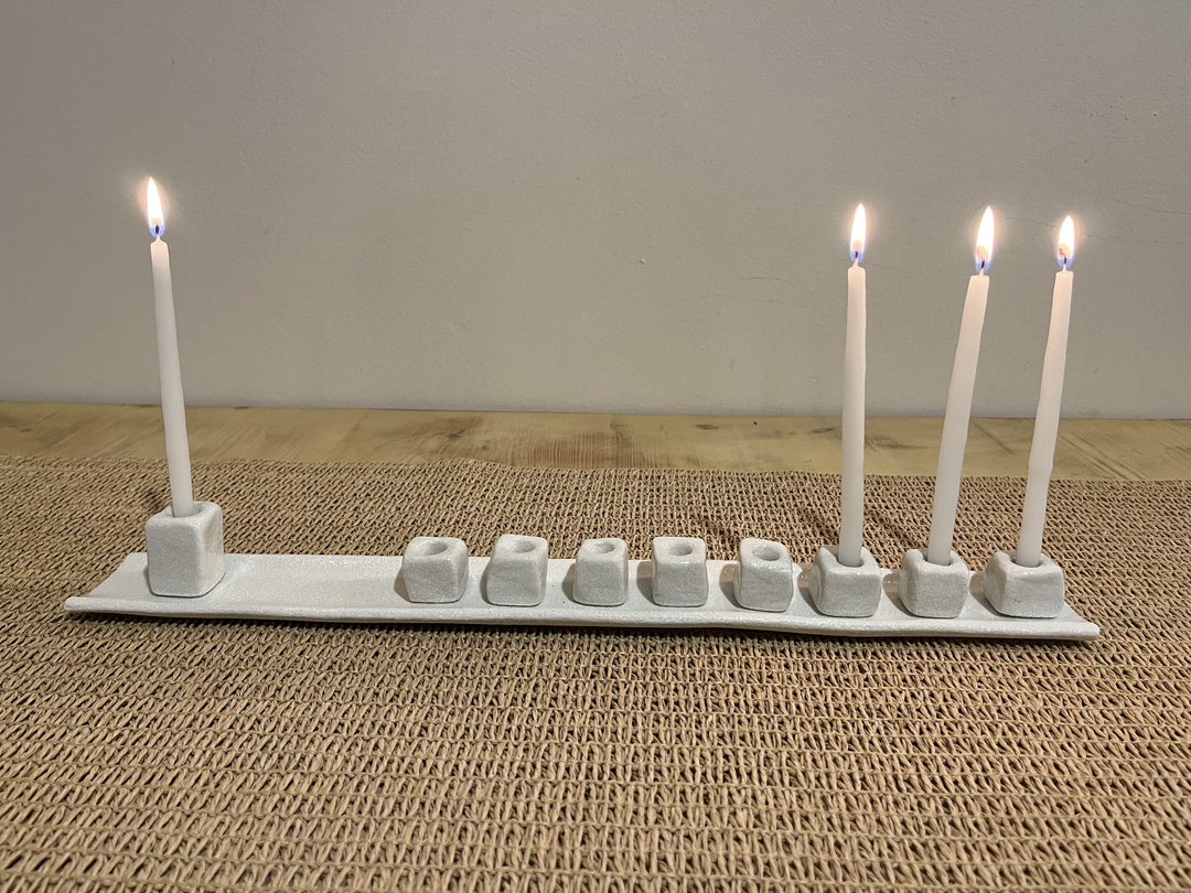 Unique Handmade Ceramic Hanukkah Menorah Chanukah Candle Etsy Australia