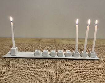 Unique Handmade Ceramic Hanukkah Menorah – Chanukah Candle Holder – Unique Judaica Ceramic Decoration - Large Hannukia
