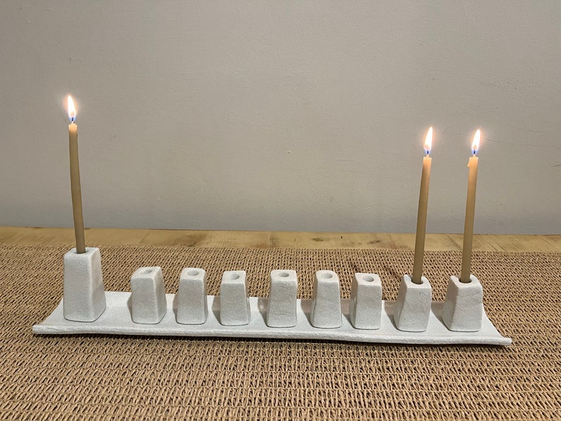Unique Handmade Ceramic Hanukkah Menorah Chanukah Candle Etsy Australia