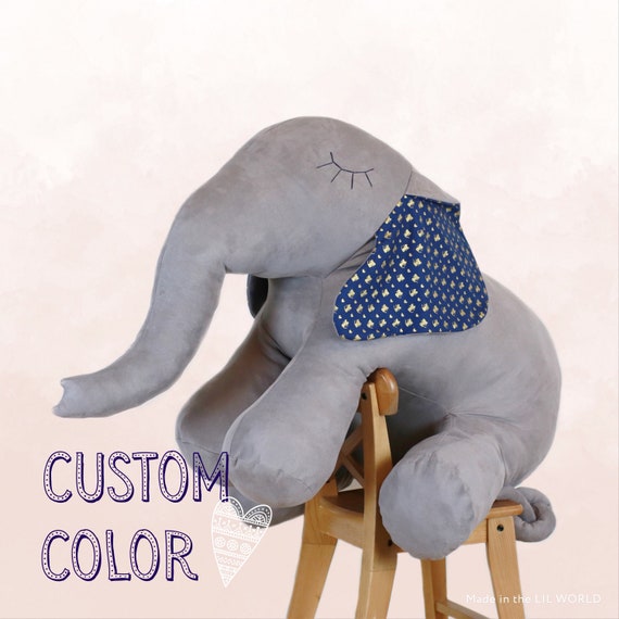 Big Stuffed Elephant Giant Plush Animal Pregnancy Pillow Etsy