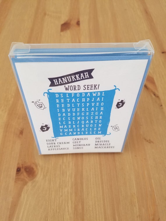 Word Seek Hanukkah Card Box of 8