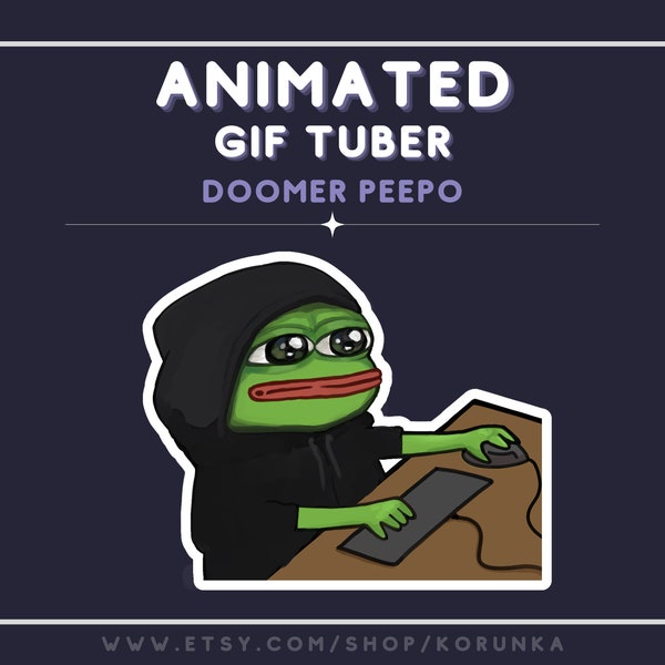 Gamer Peepo Animated Frog GIF Twitch PNGtuber, Giftuber, Twitch Stream Decoration
