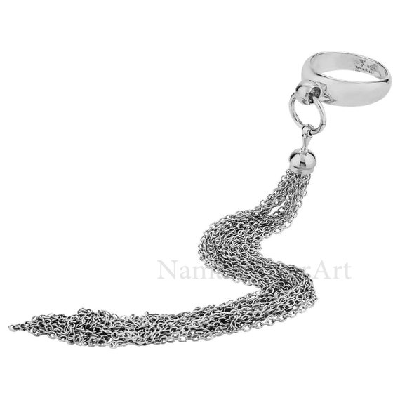 Hanging Chain Penis Ring jewelry for Men's • BDSM Sex Intimate Jewelry •  925 Sterling Silver Cock Ring • Heavy Dick Ring • Gift for him