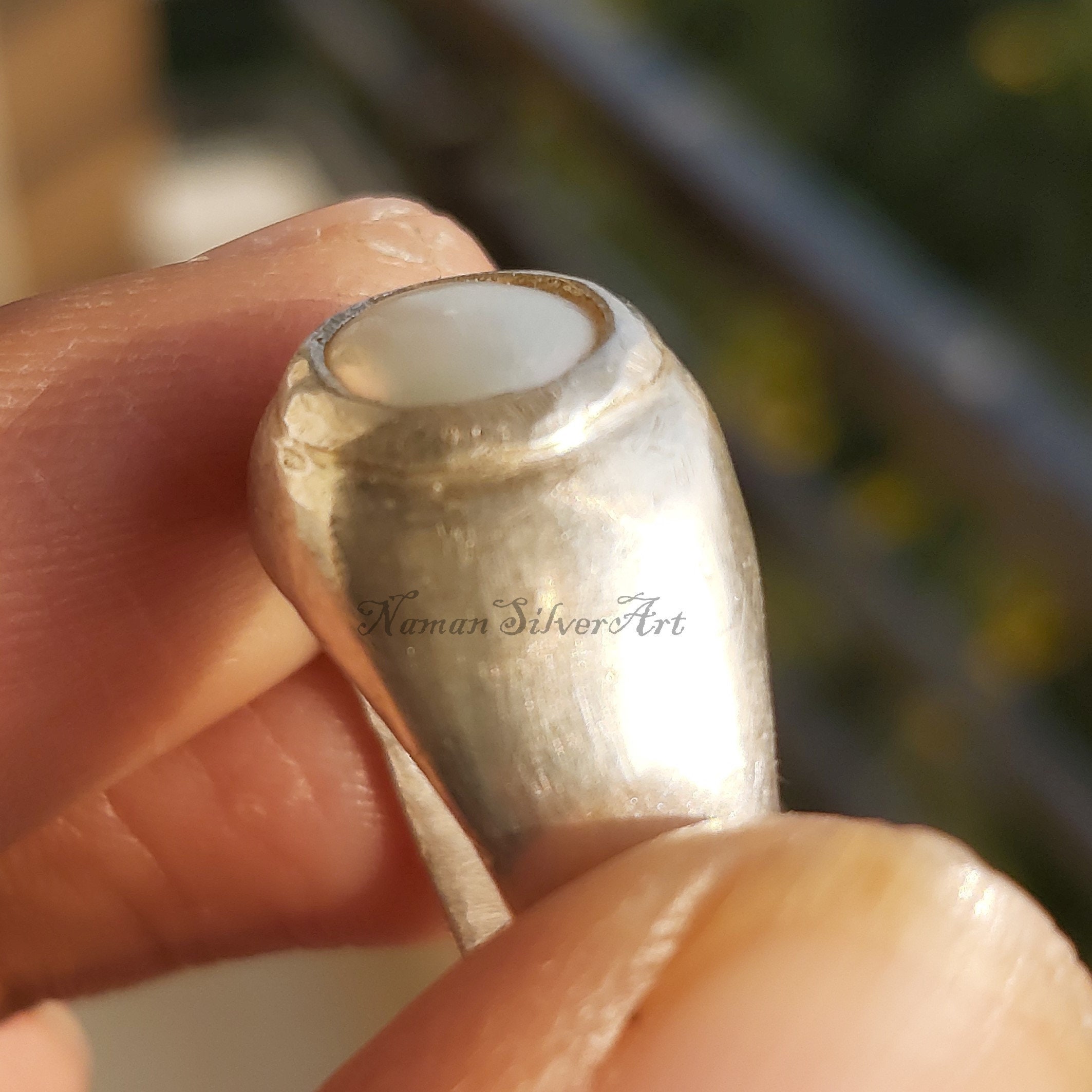 Men's Pearl Ring White Pearl Ring Sterling Silver Pearl Etsy