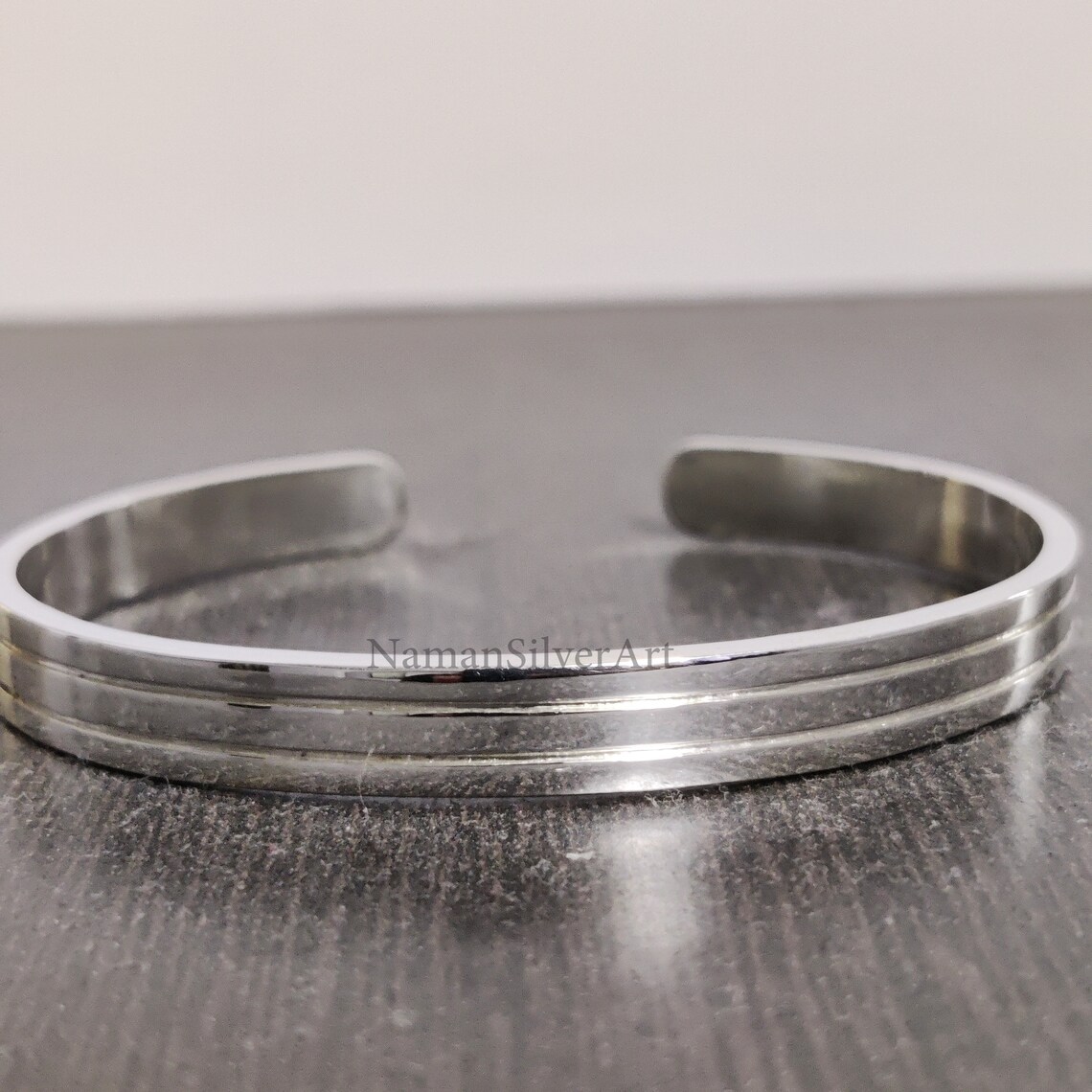 Silver Men's bangle Heavy Sterling Silver Adjustable Etsy