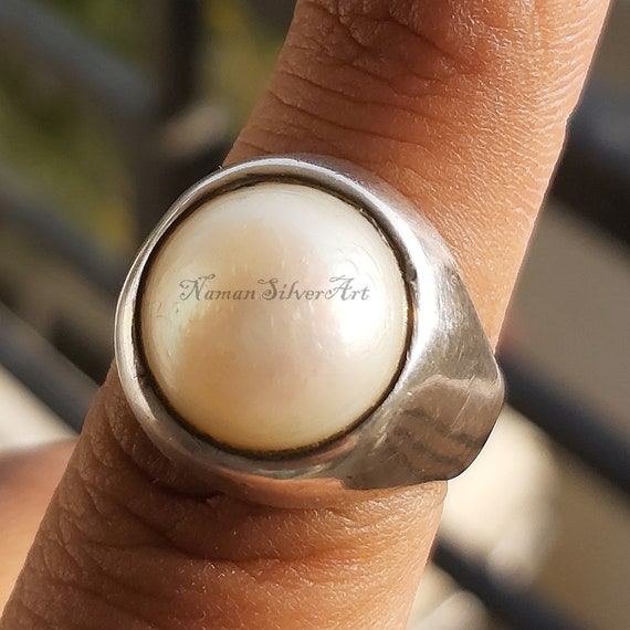 Mens ring 2024 with pearl