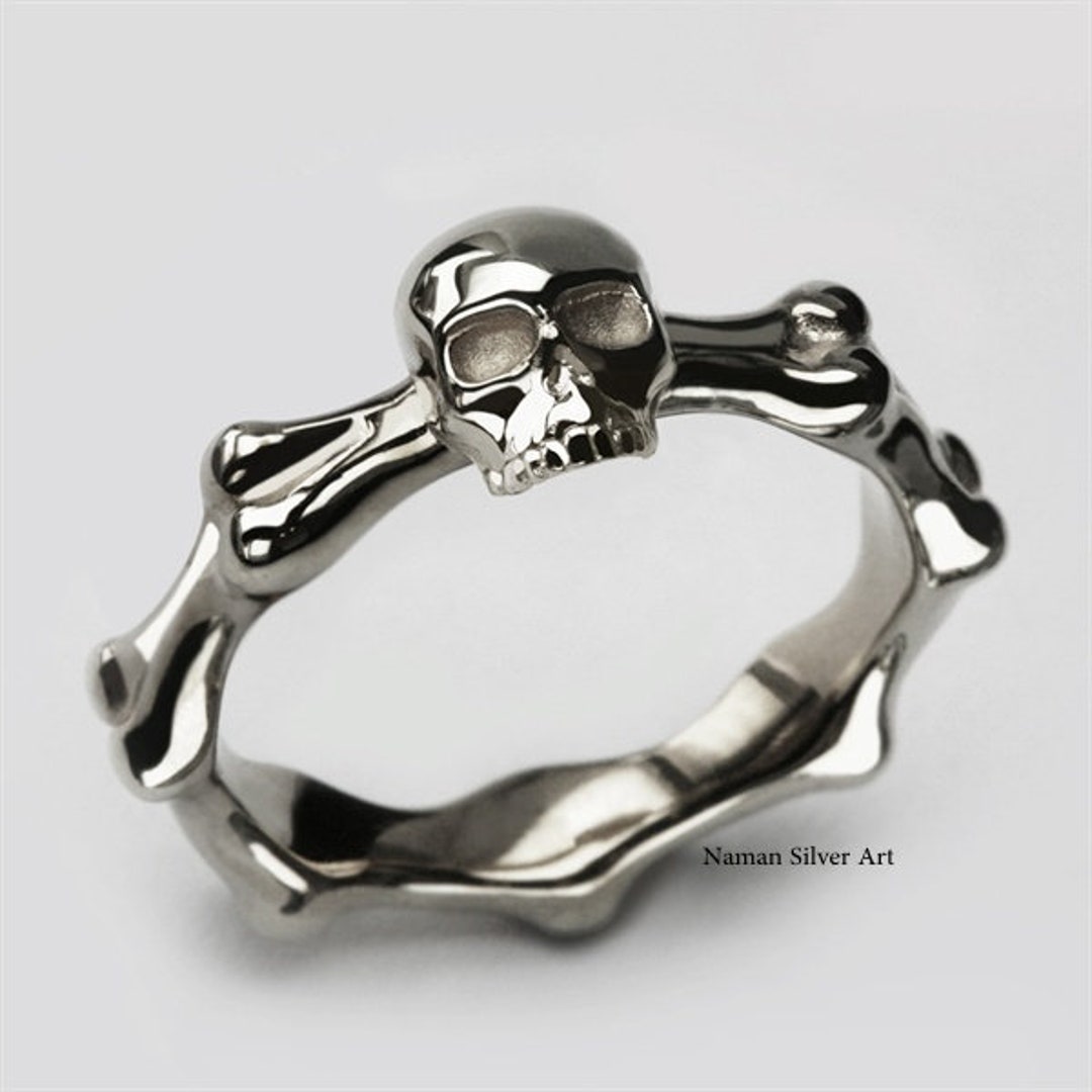 Skull and Bone Penis Cock Glans Ring Highly Finished 925 bilde bilde