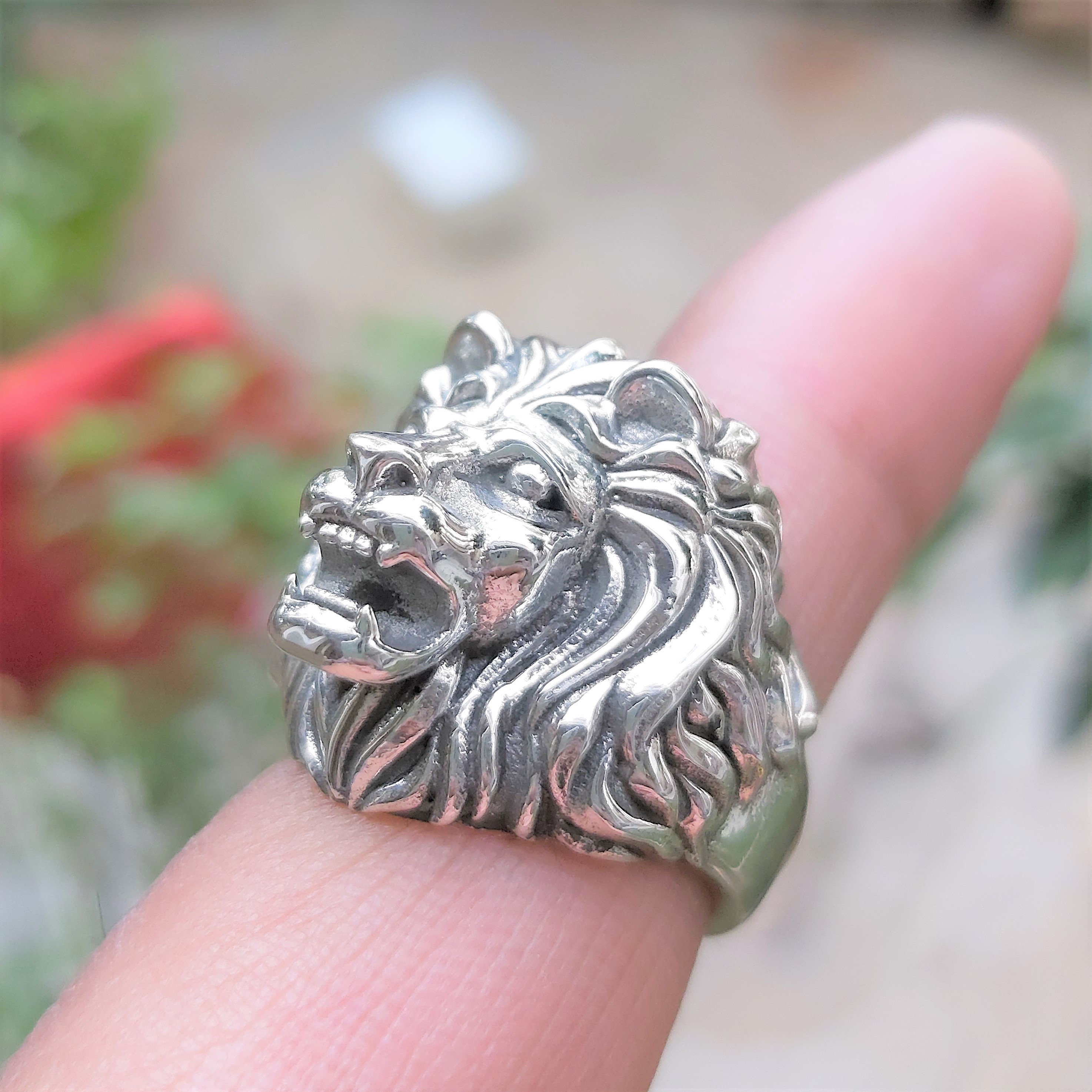Metallic for Men Save 19% Mens Rings LÁTELITA London Aslan Lion Oxidised Ring Silver in Black / Silver / Grey 