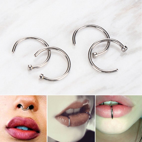 Unisex Body Jewelry Charming Fake Lip Ring Nose Hoop Non Piercing Clip on |  eBay