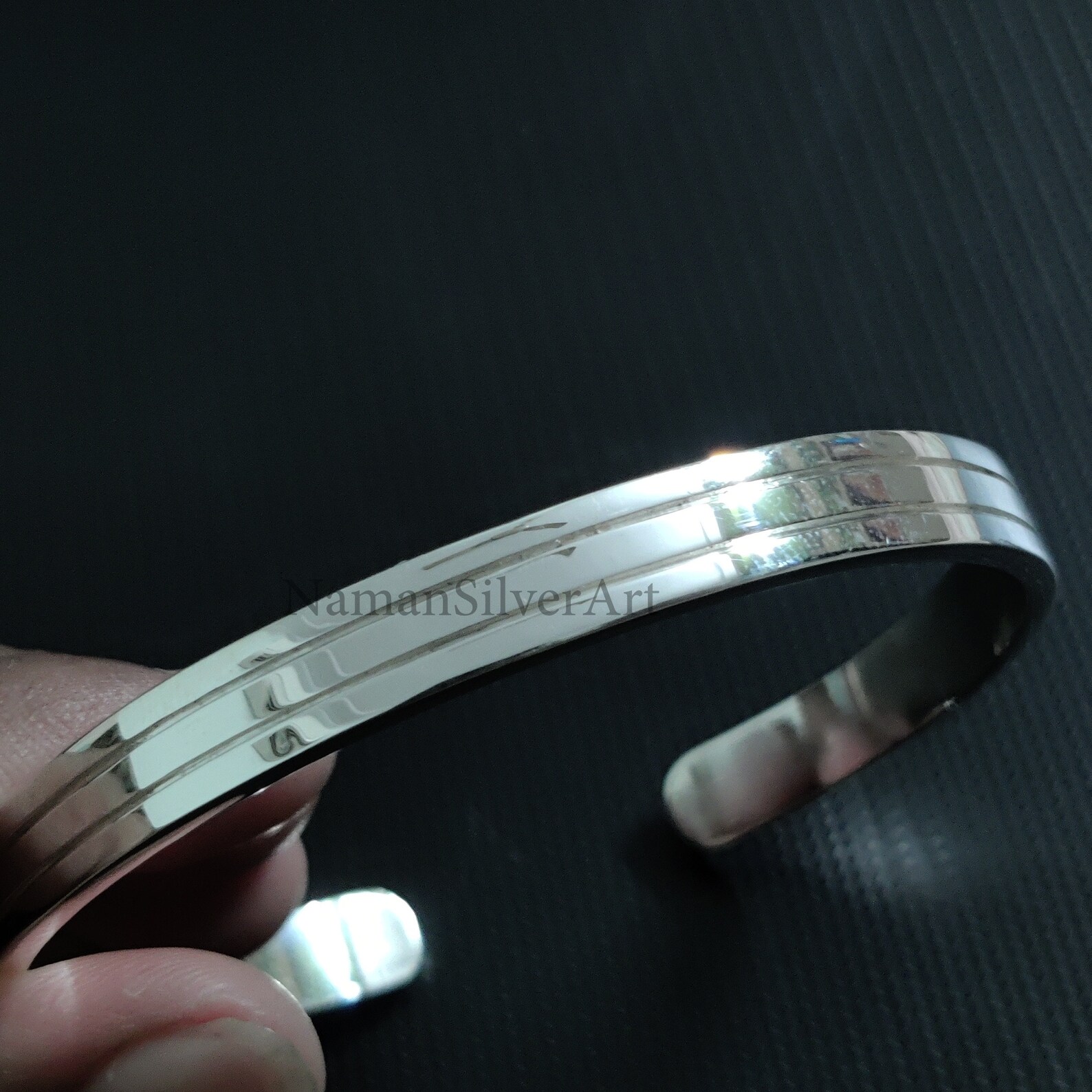 Silver Men's Bangle Heavy Sterling Silver Adjustable Etsy