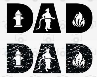 Firefighter dad svg | Etsy