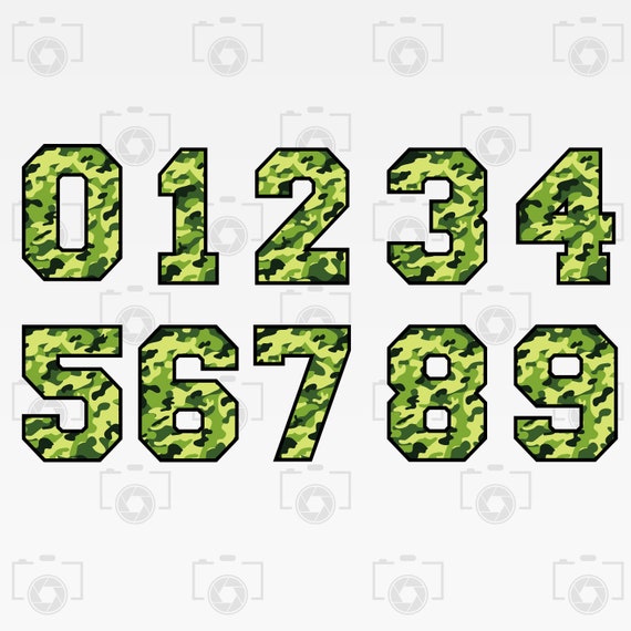 Numbers svg Army Numbers svg Army Numbers Digital clipart | Etsy