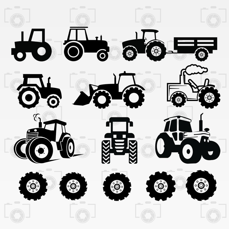 Download Kits Tractor Silhouette Digital Clipart For Design Print Or More Tractor Svg Cut File Dxf Instant Files Download Svg Png Tractor Vector Craft Supplies Tools