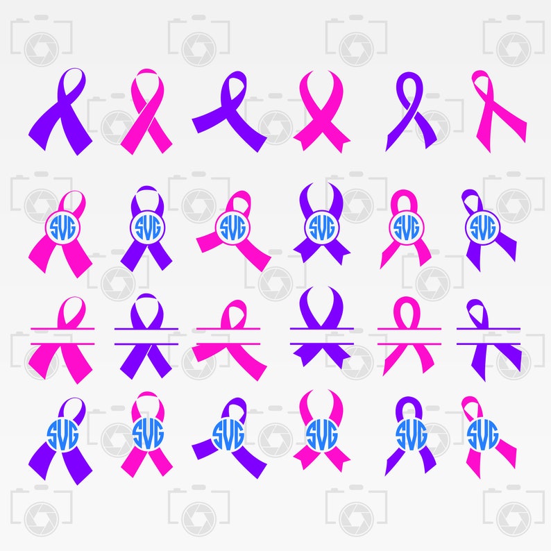 Download Instant Files Download Svg Png Print Or More Dxf Ribbon Cancer Svg Ribbon Cancer Monogram Digital Clipart For Design Cut Files Craft Supplies Tools Drawing Drafting Kromasol Com