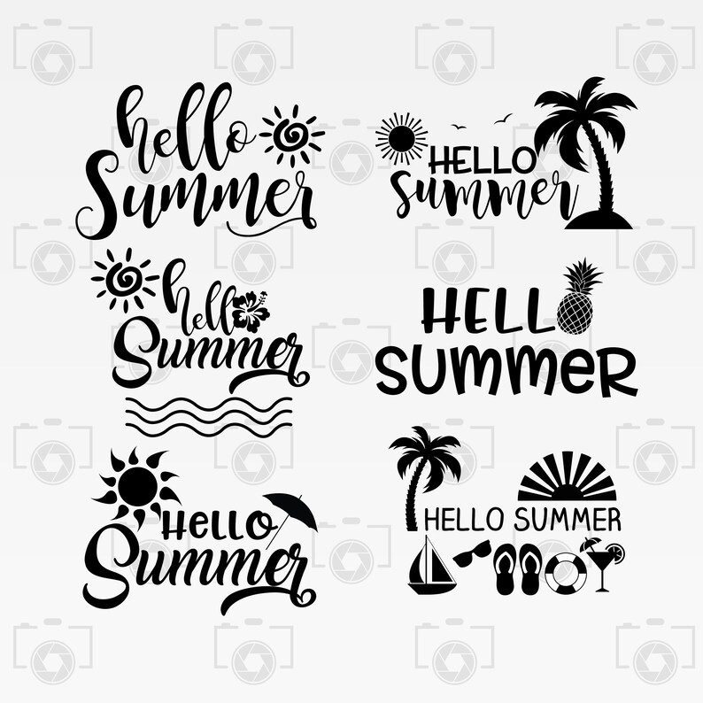 Download Hello Summer Svg Print Or More Cut Files Dxf Instant Files Download Svg Png Hello Summer Bundle Digital Clipart For Design Paper Party Kids Craft Supplies Tools