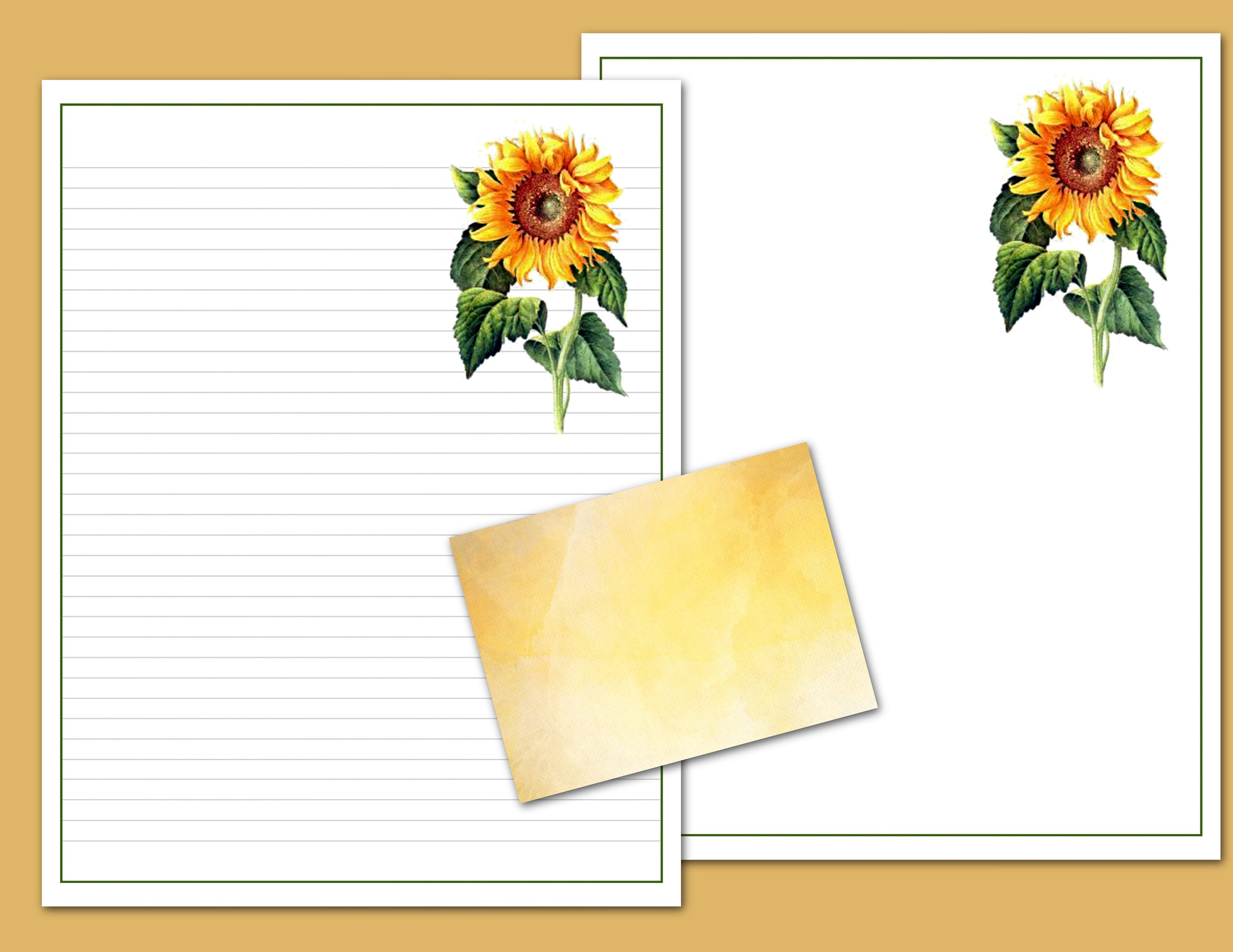 Penpal Writing Paper Set Floral Stationery Set Sunflower Letter Set Stationery Gift Set Botanical Writing Set with Envelopes