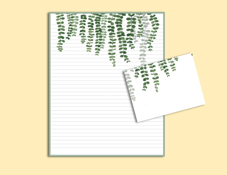 IVY Printable Stationery Set Instant Download Botanical | Etsy
