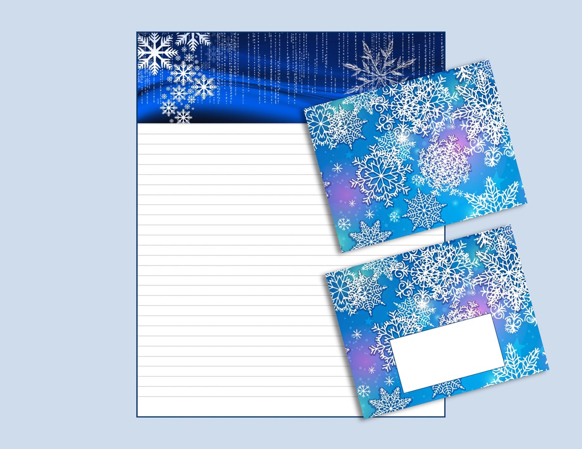 FALLING SNOW Printable Stationery Set Instant Download Winter | Etsy