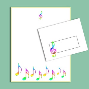 MUSICAL NOTES Printable Stationery Set Instant Download | Etsy
