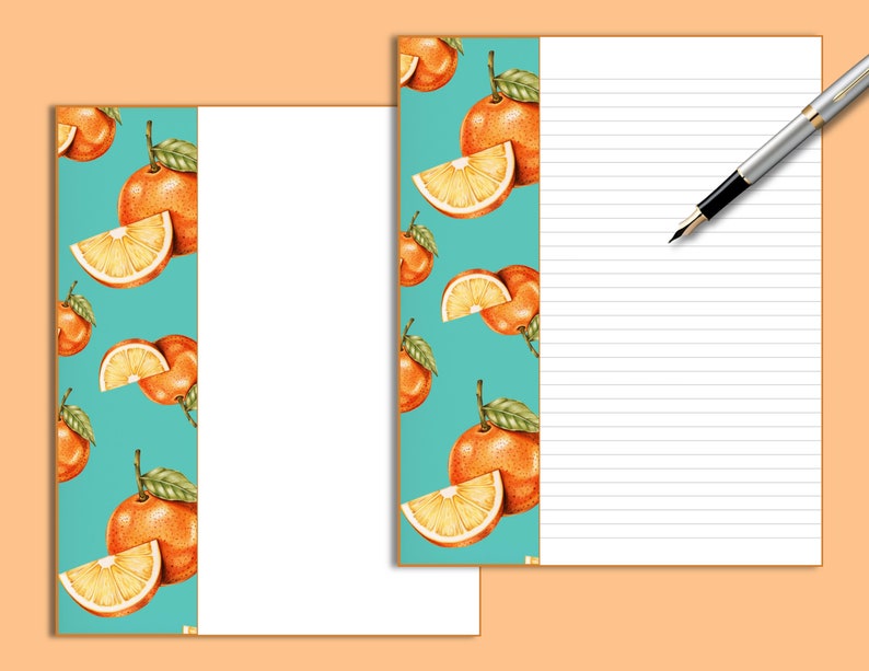 ORANGES Printable Stationery Set Instant Download 8 x 10 | Etsy